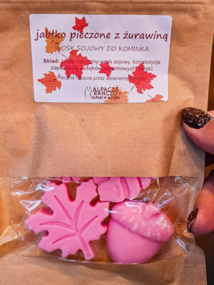 Wosk sojowy do kominka Jabłko pieczone z żurawiną