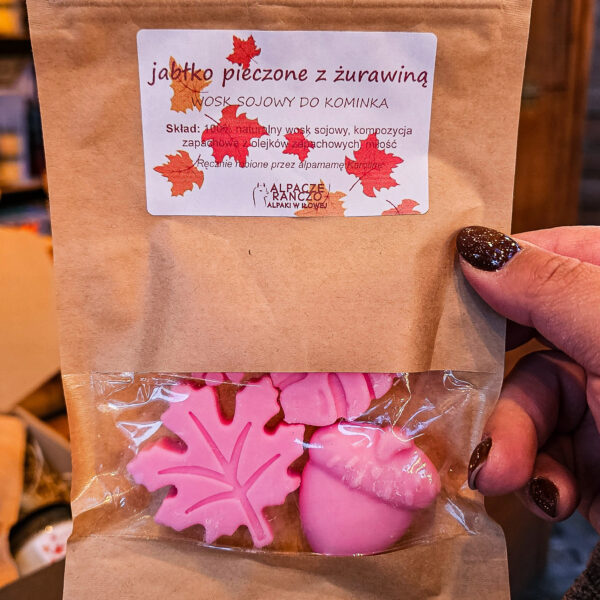 Wosk sojowy do kominka Jabłko pieczone z żurawiną