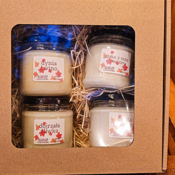 Zestaw prezentowy 4 świeczki sojowe